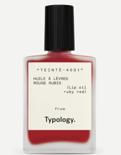 Typology Tinted Lip Oil - Nourishing Ruby Red Color, Vegan Ingredients - 0.5 fl. oz. & Sheet Masque