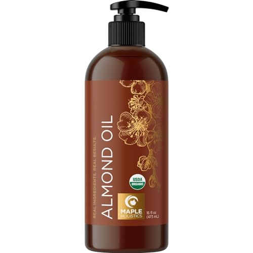 Maple Holistics Body Oil - Nourishing Sweet Almond Oil for Skin, Hair & Nails - 16oz