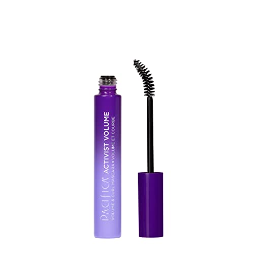 Pacifica Beauty Mascara - Volume & Length with Plant Fibers, Vegan, Talc-Free - Black, Glass Tube