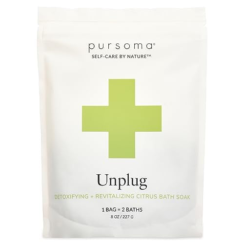 Pursoma Unplug Ritual Bath - Relaxing Lemon Verbena, Detoxifying Blend - 8 oz