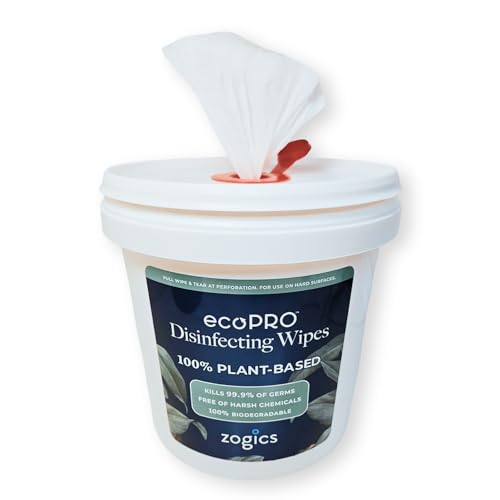 ecoPRO™ Plant-Based Disinfectant Wipes - Kills 99.9% Germs, Biodegradable, 800 Wipes