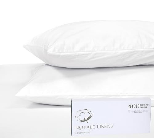 Royale Linen Pillowcase Set - Luxurious Softness, Oeko-Tex Certified - 2 Standard White Cases