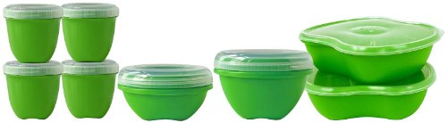 Preserve Food Storage Containers - 100% Recycled BPA-Free Plastic, 8-Piece Set, Dishwasher Safe