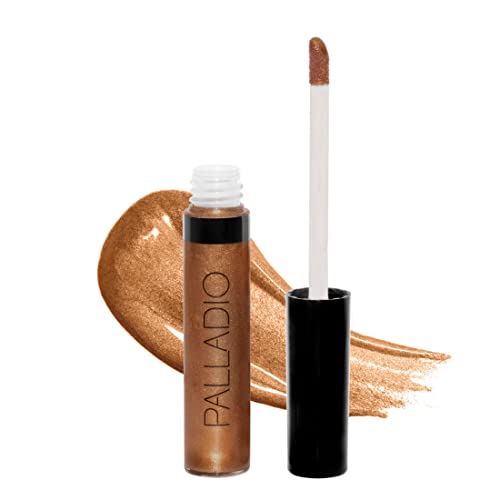 Palladio Herbal Lip Gloss - High Shine, Nourishing Botanicals, Vitamins A, C, D, E - Sheer Bronze