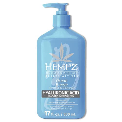 Hempz Body Lotion - Hydrating Ocean Breeze Cream with Shea, Aloe & Hemp Seed Oil - 17 Fl Oz