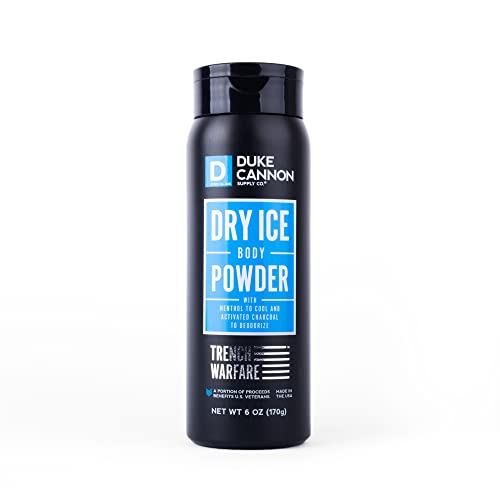 Duke Cannon Body Powder - Talc-Free, Long-Lasting Deodorizer with Aloe & Charcoal - 6oz