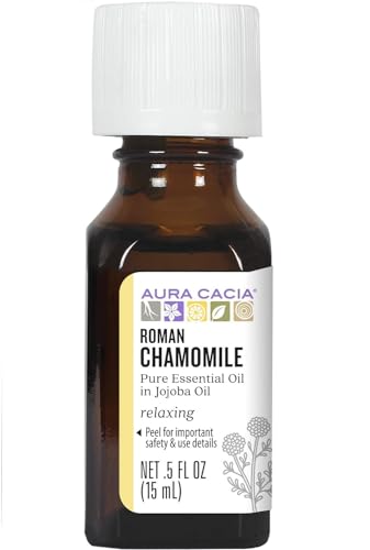 Aura Cacia Essential Oil - Soothing Roman Chamomile & Jojoba Blend, 100% Pure - 15ml