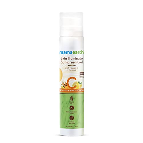 Mamaearth Skin Illuminate Sunscreen Gel - Vitamin C, SPF 50, No White Cast - 1.76 Oz