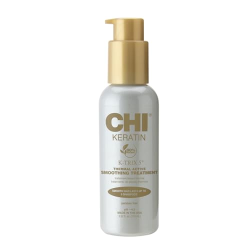 CHI Keratin K-Trix 5 Hair Serum - Smooth, Frizz-Free Styles, Paraben & Sulfate-Free - 3.92 Oz