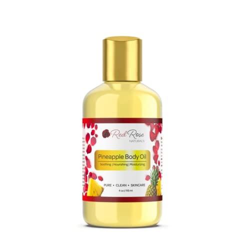 Red Rose Naturals Pineapple Body Oil - Deep Hydration, 100% Natural Ingredients - 4 oz