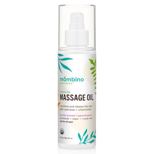 Mambino Organics Massage Oil - Nourishing with Calendula & Lavender, Cruelty-Free - 5 fl oz