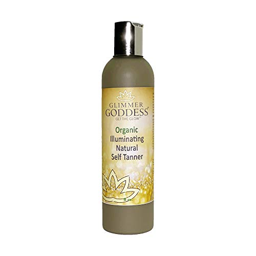 Glimmer Goddess Organic Self Tanner - Natural Glow, Vegan, Cruelty-Free, Hydrating - 8oz