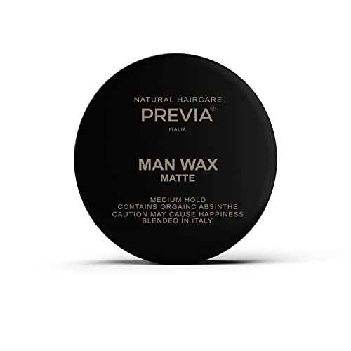 PREVIA Man Wax - Natural Hold Hair Styling Cream, Vegan & Gluten-Free - 3.38 oz