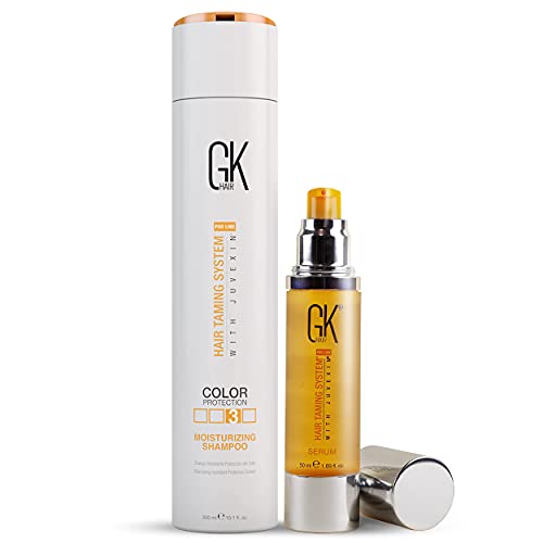 GK Hair Care Bundle - Moisturizing Shampoo & Argan Oil Serum for Frizz Control - 300ml & 50ml