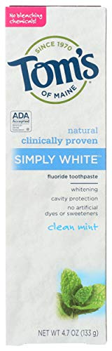 Tom's of Maine Toothpaste - Natural Whitening, Cavity Protection, Clean Mint - 4.7oz