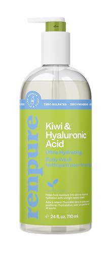 Renpure Body Wash - Hydrating Kiwi & Hyaluronic Acid, Gentle Formula - 24 fl oz