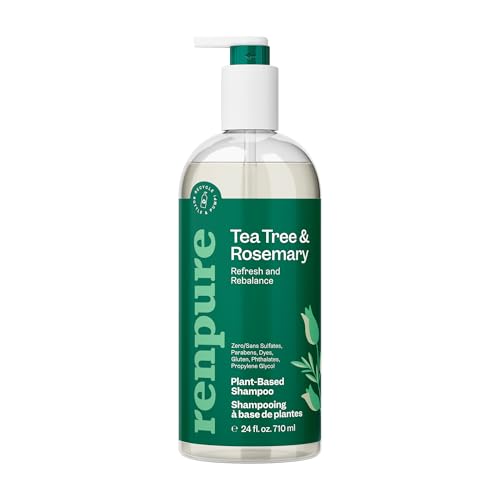 Renpure Tea Tree & Rosemary Shampoo - Moisturizes, Soothes Scalp, Dye-Free - 24 fl oz