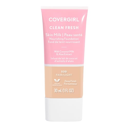 COVERGIRL Clean Fresh Skin Milk Foundation - Nourishing Coconut Milk, Vegan - Fair/Light, 1oz