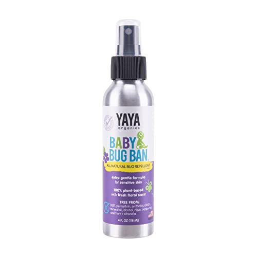 YAYA ORGANICS Baby Bug BAN - All-Natural Protection for Sensitive Skin, 4oz Spray