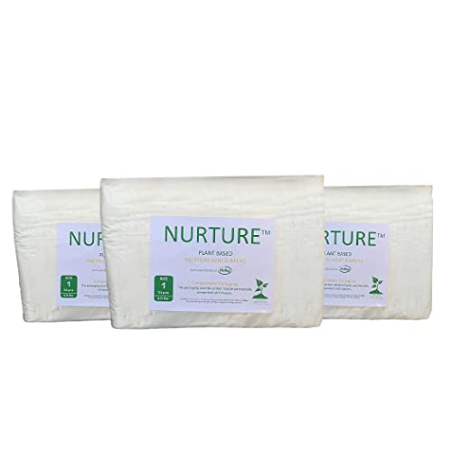 BioBag Nurture Diapers - Hypoallergenic Comfort for Sensitive Skin, 102 Count, Size 1 (4-9 lbs)