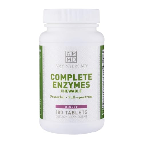 Dr Amy Myers Digestive Enzymes Chewable - Supports Gut Health, Non-GMO, 180 Tablets