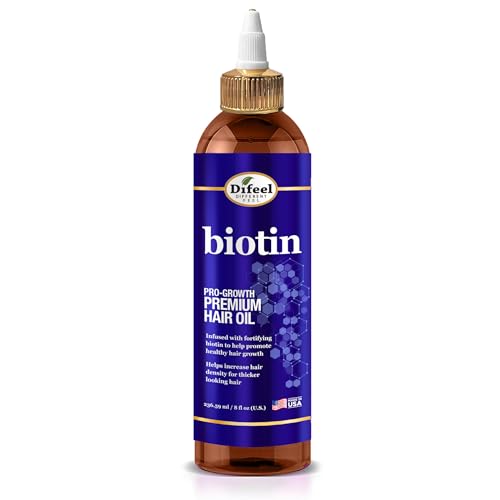 Difeel Biotin Premium Hair Oil - Nourishes & Strengthens for Healthy Growth - 8 oz