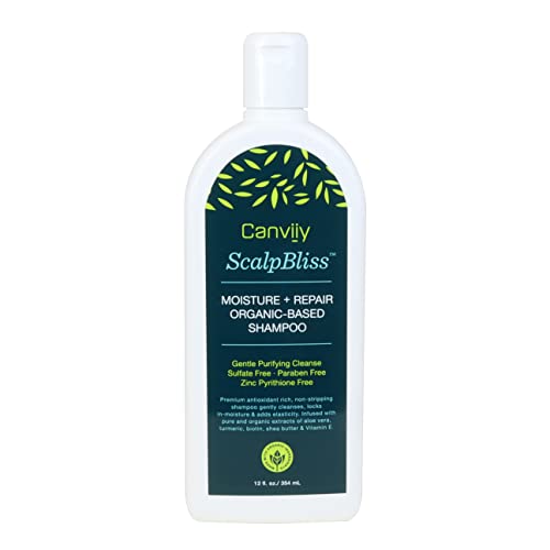 Canviiy ScalpBliss Moisture + Repair Shampoo - Gentle Deep Clean, Natural Antioxidants - 12 Fl Oz