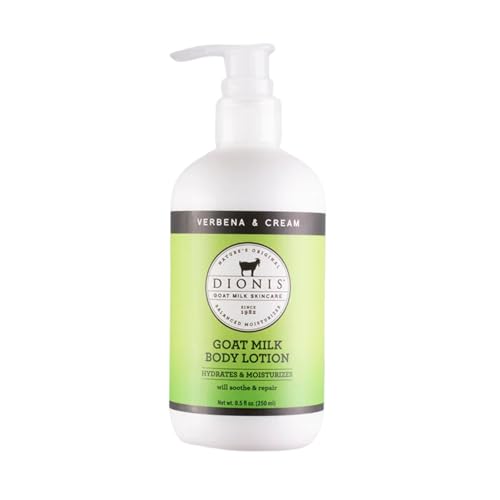 Dionis Goat Milk Body Lotion - Nourishing & Non-Greasy, Paraben-Free, Verbena & Cream - 8.5oz