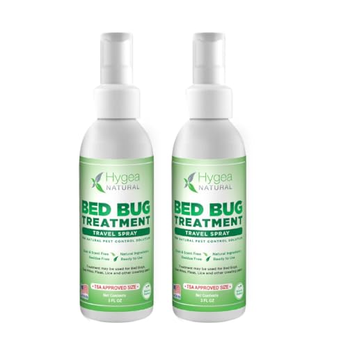 Hygea Natural Pest Control Spray - Child & Pet Safe, Odorless, TSA Approved - 3oz (2 Pack)