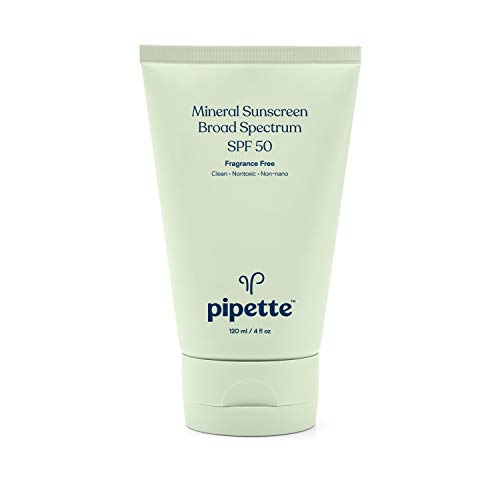 Pipette Mineral Sunscreen - SPF 50 Non-Toxic Protection for Kids & Sensitive Skin - 4 fl oz