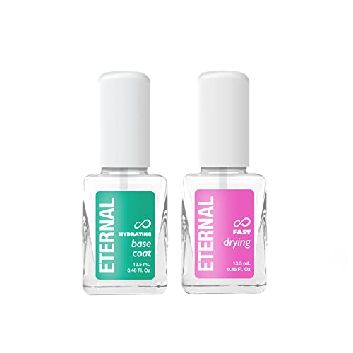 Eternal Nail Polish Set - Hydrating Base Coat & Fast Dry Top Coat Treatment - 13.5mL (2-Pack)