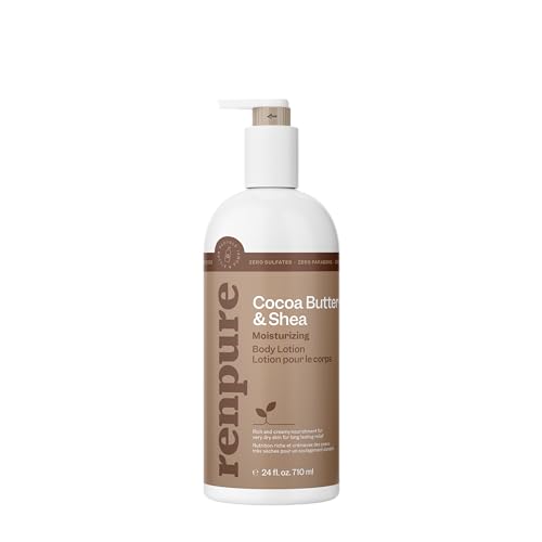 Renpure Body Lotion - Ultra-Hydrating Cocoa & Shea Butter for Dry Skin - 24 Fl Oz