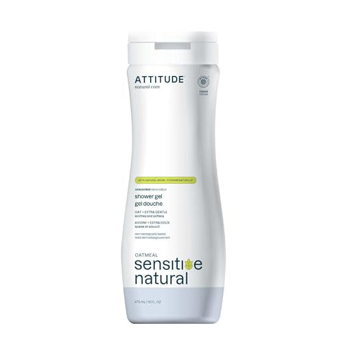 ATTITUDE Body Wash for Sensitive Skin - EWG Verified, Vegan, Unscented, 98.7% Natural - 16 Fl Oz