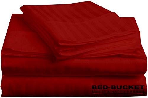 Bed-Bucket 100% Natural Cotton Bed Sheet Set - Soft, Hypoallergenic, Fade Resistant - 4pc, 48x84"