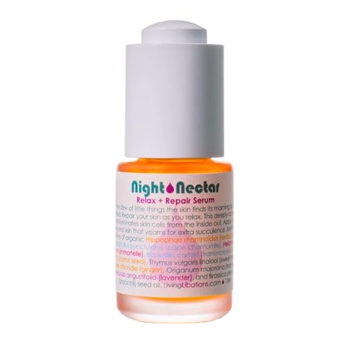 LIVING LIBATIONS Night Nectar Facial Oil - Deeply Nourishing, Organic & Vegan - 0.5 fl oz