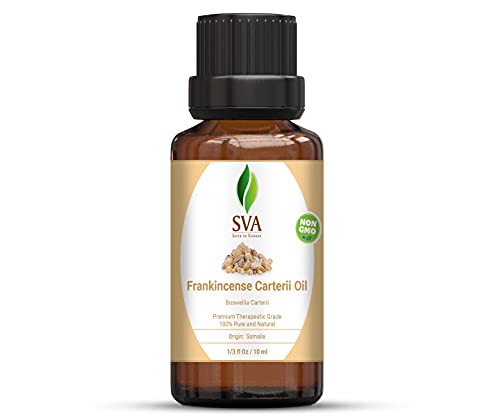 SVA Frankincense Essential Oil - 100% Pure for Aromatherapy, Skin & Hair Care - 1/3 Fl Oz