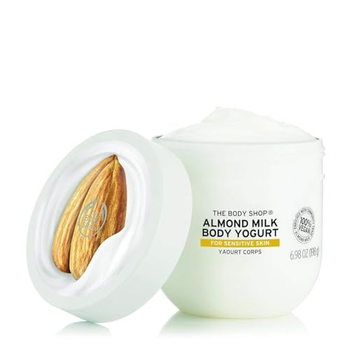 The Body Shop Almond Milk Body Yogurt - 48hr Moisture for Sensitive Skin, 100% Vegan - 6.98 Fl.Oz