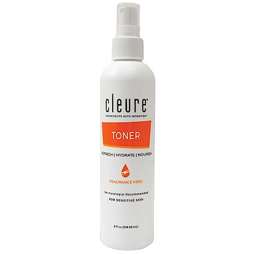 Cleure Alcohol-Free Toner - Balances pH, Minimizes Pores, Fragrance-Free - 8oz