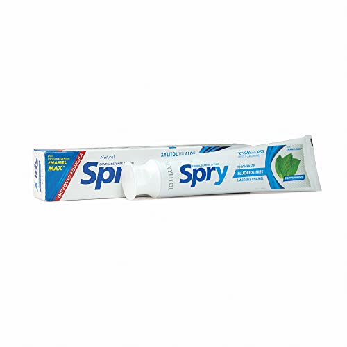 Spry Xylitol Toothpaste - Fluoride-Free, Natural Whitening & Breath Freshening - 5oz, Peppermint