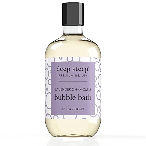 Deep Steep Bubble Bath - Nourishing Lavender Chamomile, Organic Oils, 17oz Family Safe