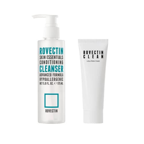 ROVECTIN Skin Care Set - Hydrating Cleanser & Lotus Water Cream for All Skin Types - 175ml + 60ml