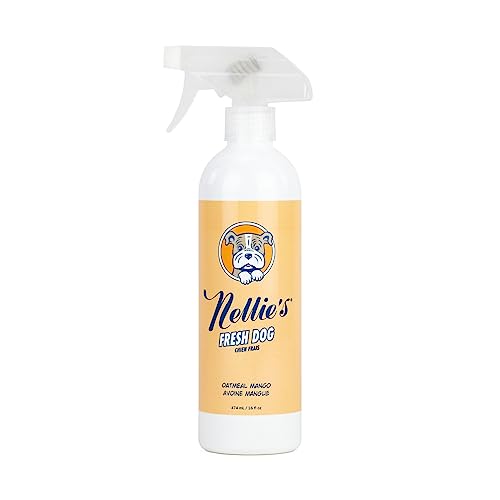 Nellie's Fresh Dog Waterless Shampoo - Gentle Enzyme Blend, Oatmeal Mango Scent - 16 fl oz