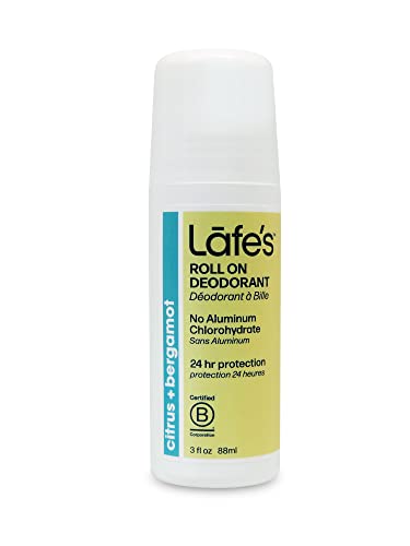 Lafe's Natural Deodorant - 24-Hour Odor Protection, Vegan & Cruelty-Free - Citrus & Bergamot, 3oz