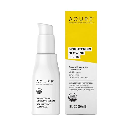 Acure Brightening Face Serum - Revitalizing Hydration & Antioxidant Protection - 1 Fl Oz