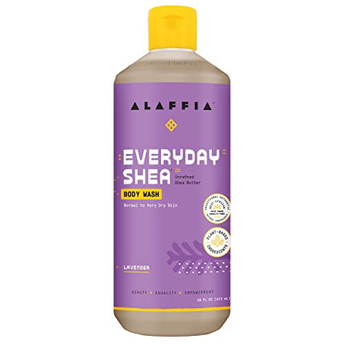 Alaffia EveryDay Shea Body Wash - Moisturizes & Cleanses, Fair Trade Ingredients - Lavender 16oz