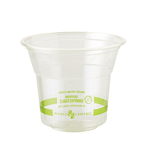 World Centric Compostable Cups - Plant-Based, Ideal for Cold Drinks, Clear - 5 oz, Pack of 2000