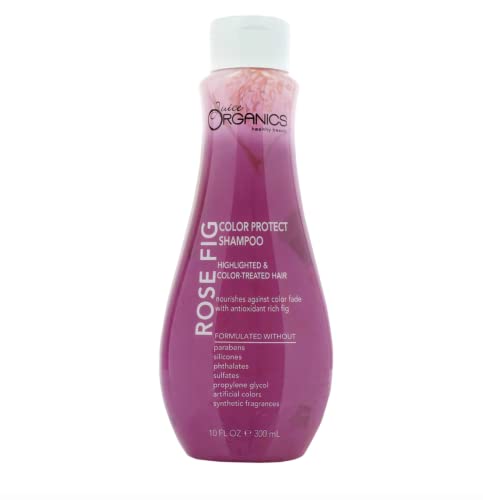 Juice Organics Rose Fig Shampoo - Protects Color Fade, Enhances Shine, Antioxidant Rich - 10 fl oz