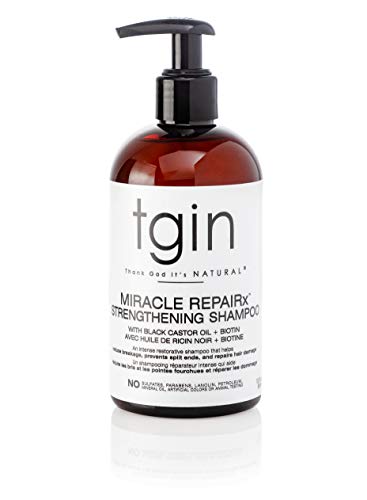 tgin Miracle RepaiRx Shampoo - Repair & Restore Damaged Hair, Black Castor Oil & Biotin - 13oz