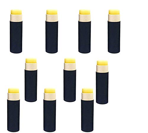 Healthcom Lip Balm Tubes - Durable, Non-Toxic, Refillable Kraft Paper - 10 Pcs, 1 Oz Each