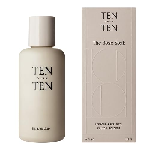 tenoverten The Rose Soak Nail Polish Remover - Nourishing, Non-Toxic Formula - 4 fl oz